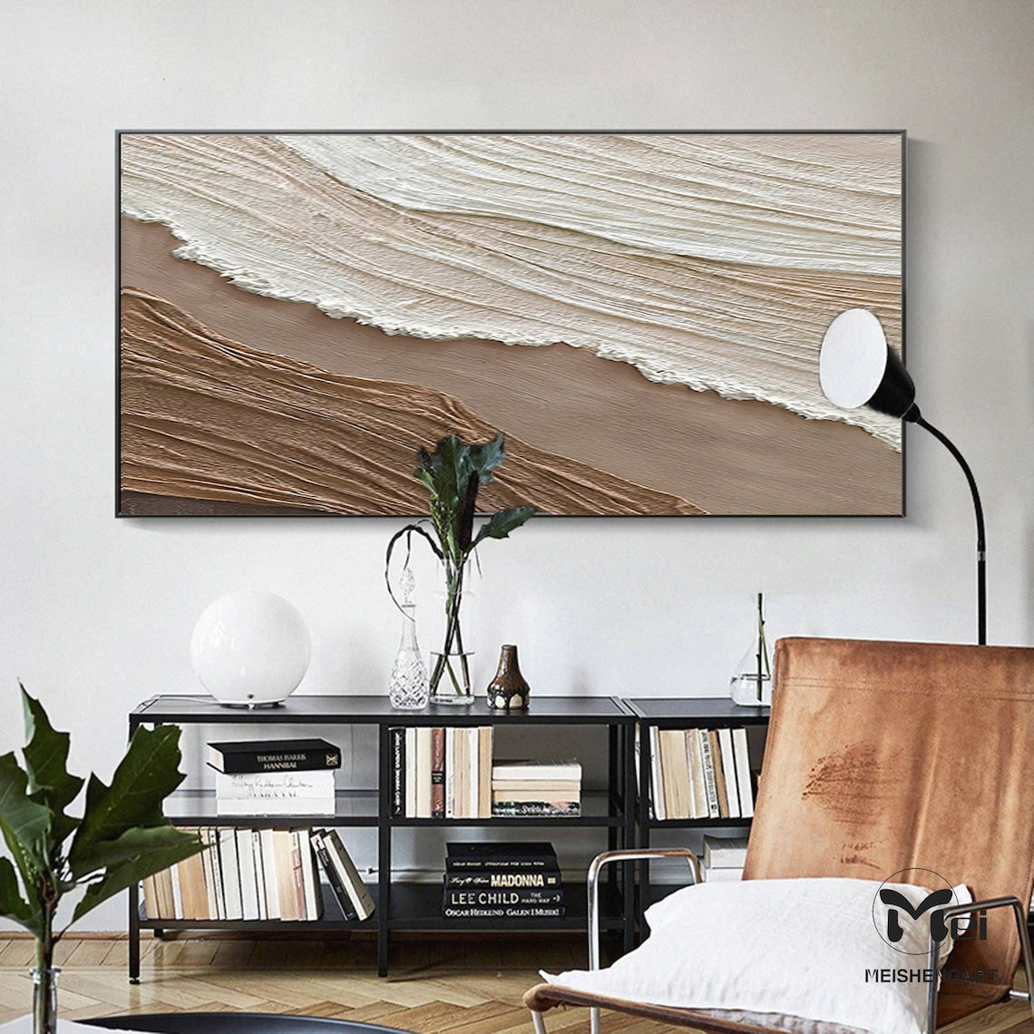 Serene Abstract Landscape Oil Painting for Modern Home Decor