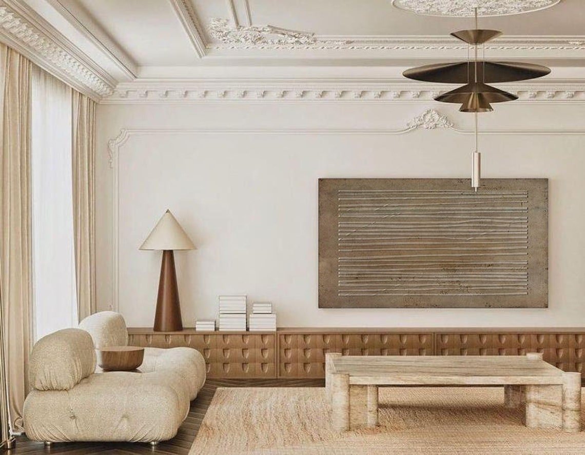 Serene Abstract Oil Painting for Modern Home Décor