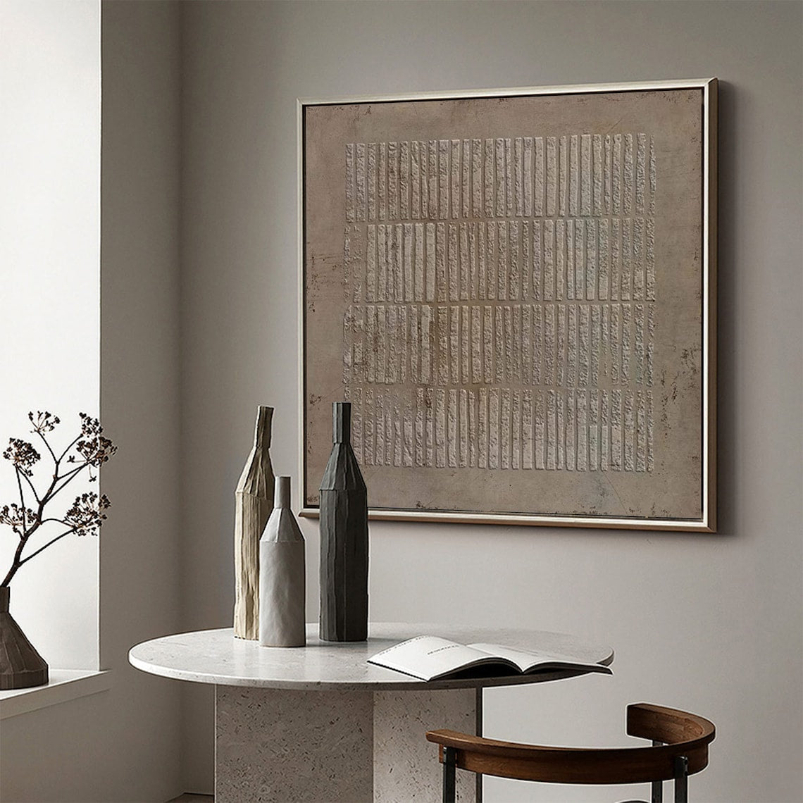 Contemporary Urban Abstract Oil Painting for Modern Home Decor Wall Art