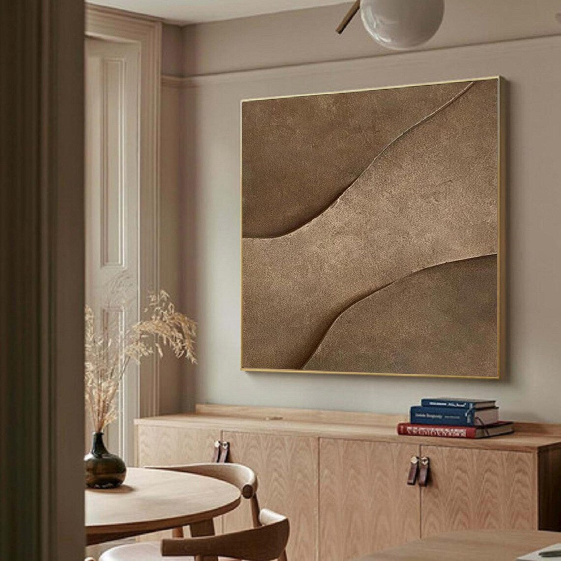 Textured Earth Tones: Contemporary Oil Painting for Modern Home Decor
