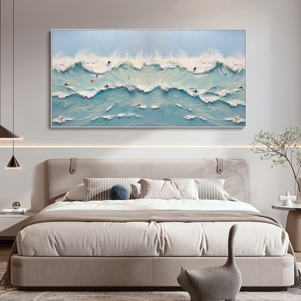 Dynamic Ocean Waves Oil Painting for Coastal Home Decor
