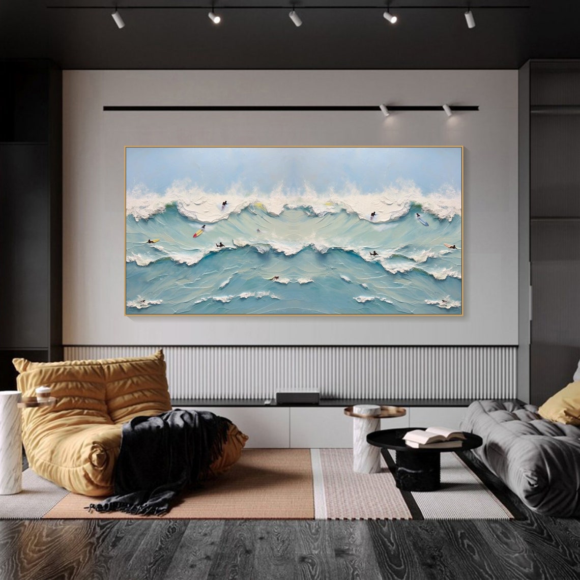 Serene Ocean Waves – Coastal Oil Painting for Beach-Inspired Decor