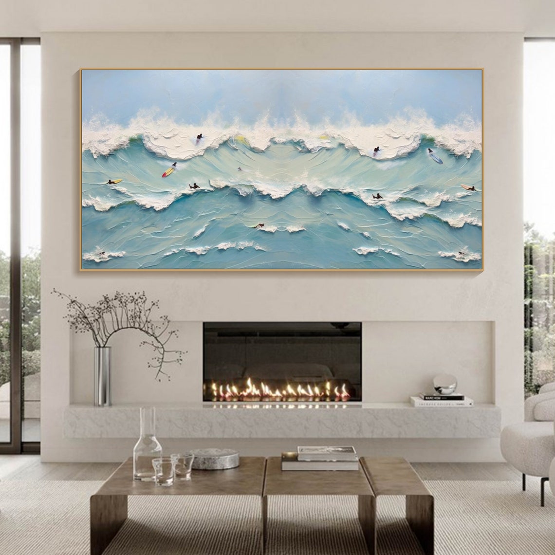 Serene Ocean Waves – Coastal Oil Painting for Beach-Inspired Decor