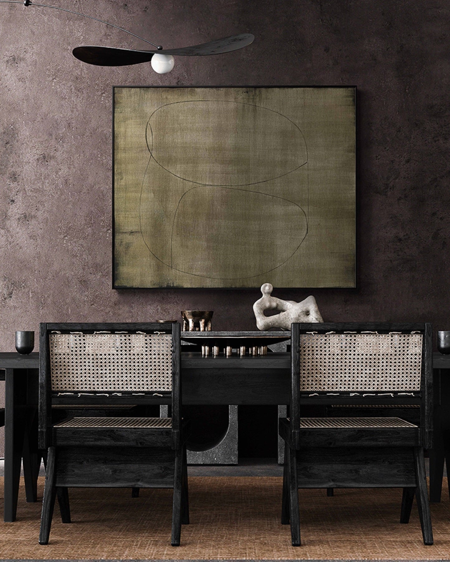 Contemporary Minimalist Line Drawing on Canvas - Elegant Home Decor Art