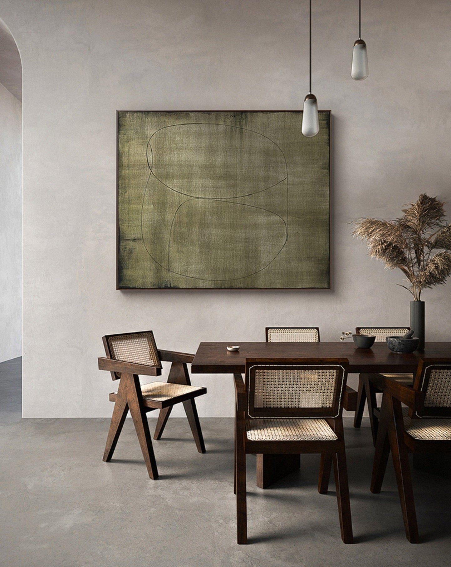 Contemporary Minimalist Line Drawing on Canvas - Elegant Home Decor Art
