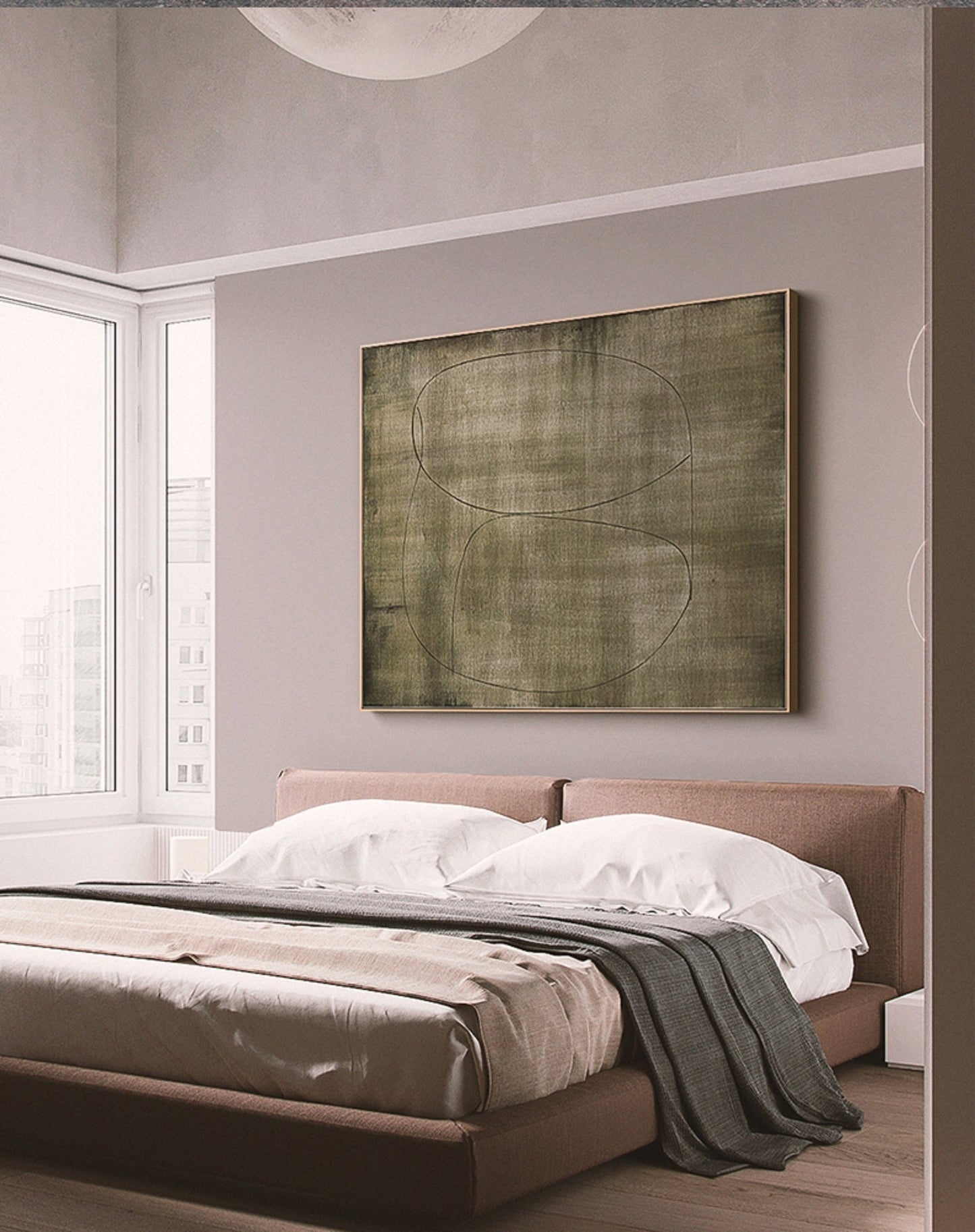 Contemporary Minimalist Line Drawing on Canvas - Elegant Home Decor Art