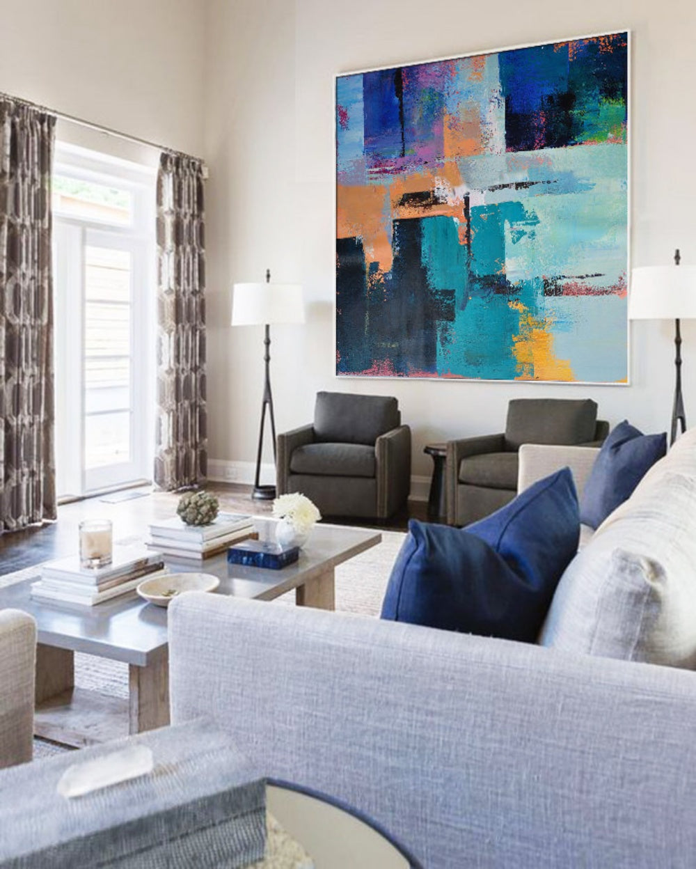 Vibrant Abstract Oil Painting for Modern Home Decor and Art Lovers