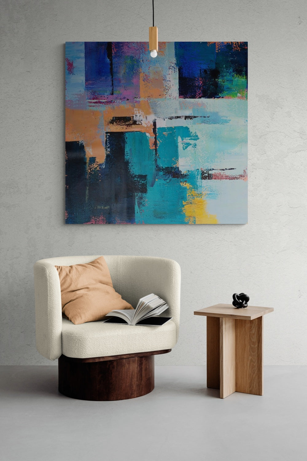 Vibrant Abstract Oil Painting for Modern Home Decor and Art Lovers
