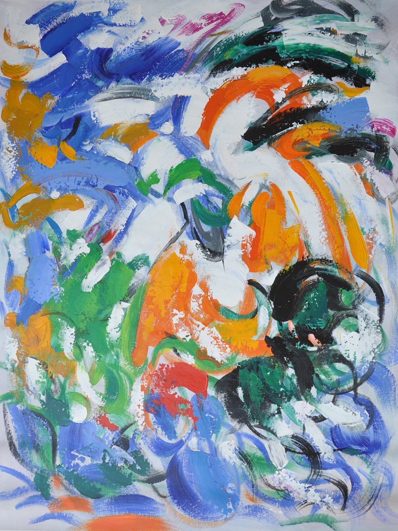 Vibrant Abstract Oil Painting for Inspiring Home Decor