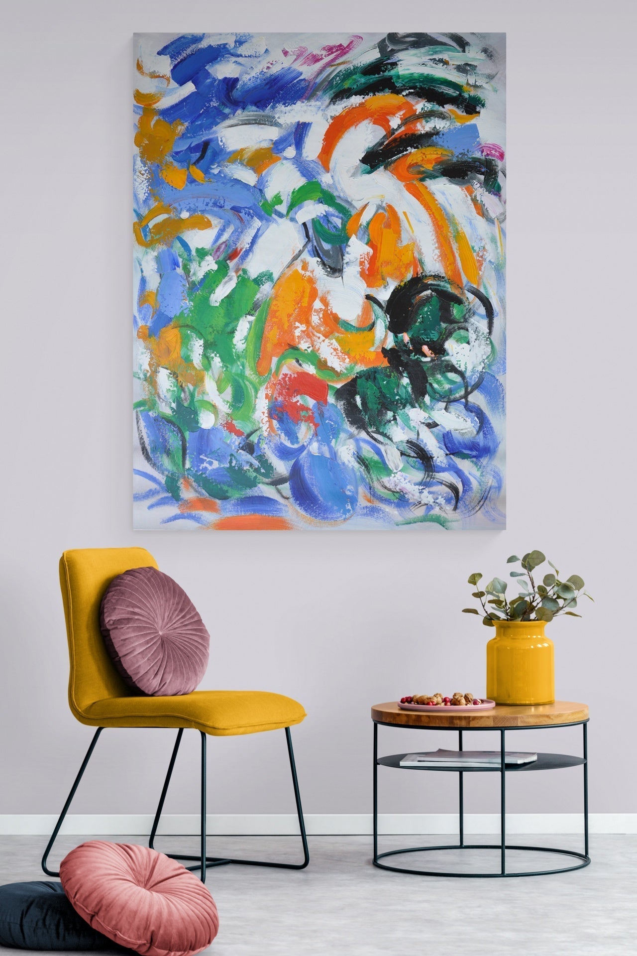 Vibrant Abstract Oil Painting for Inspiring Home Decor
