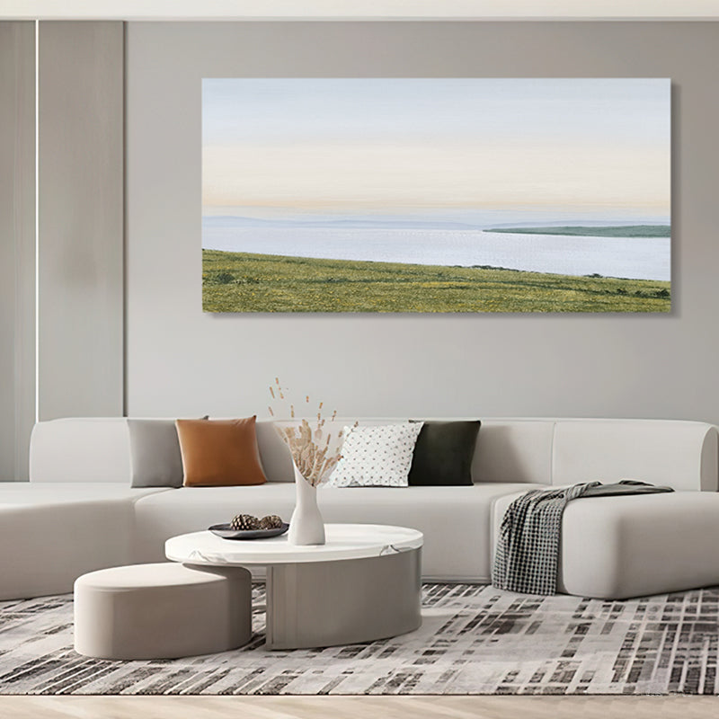 River Coast Lake Quiet Sunset Oil Painting 152CW