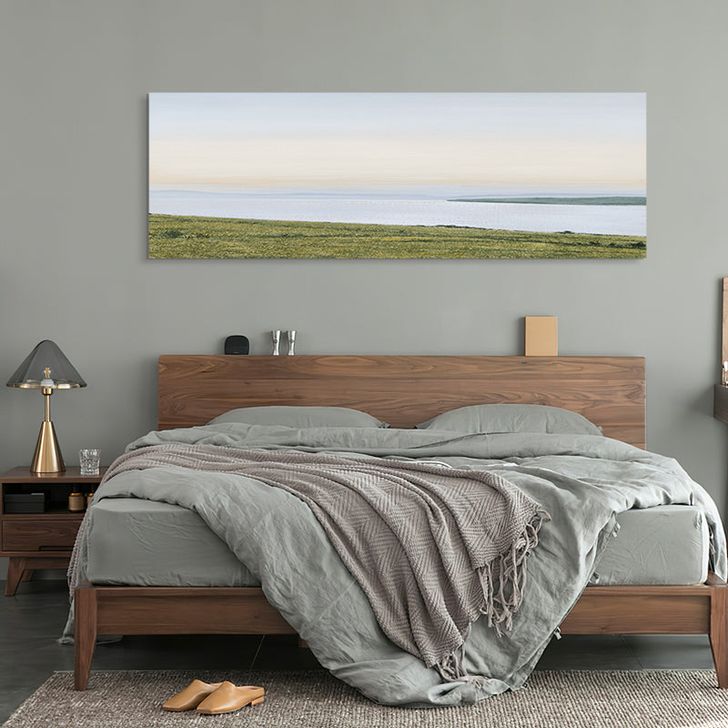 River Coast Lake Quiet Sunset Oil Painting 152CW