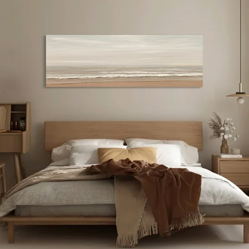 Coastl Calm Waves Beach Autumn Lake Oil Painting 155CW