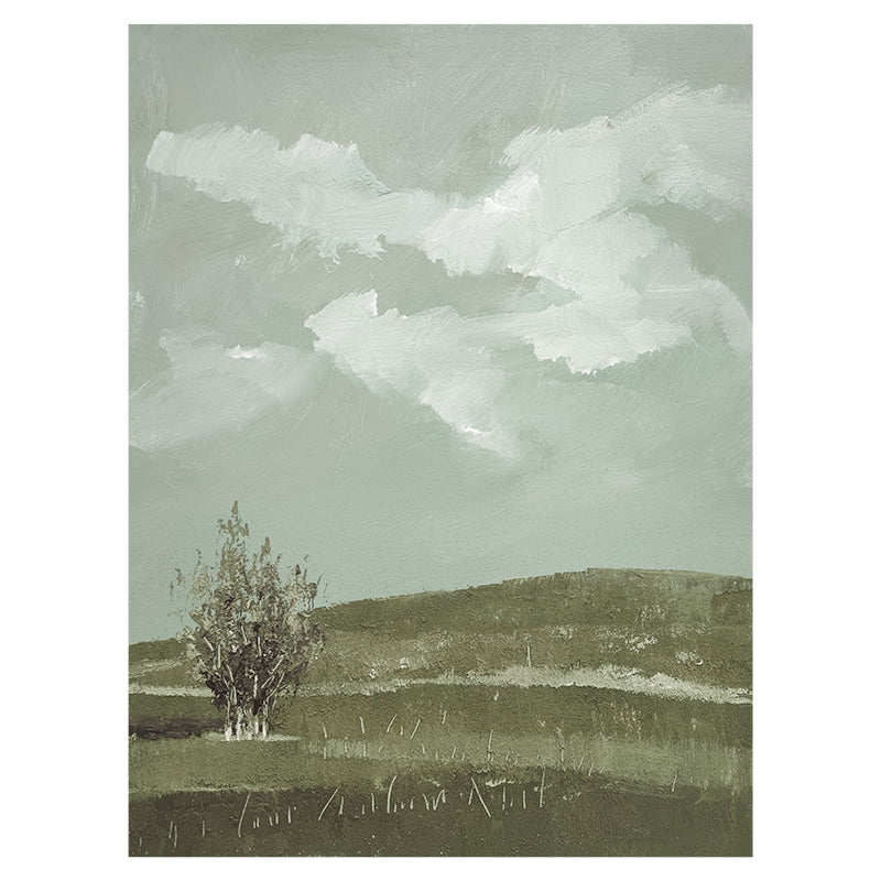 Quaint Grass Meadow Prairie Stroll Oil Painting 161PW