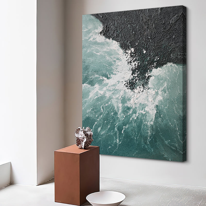 Aerial Waves California Style Textured Oil Painting 163PW
