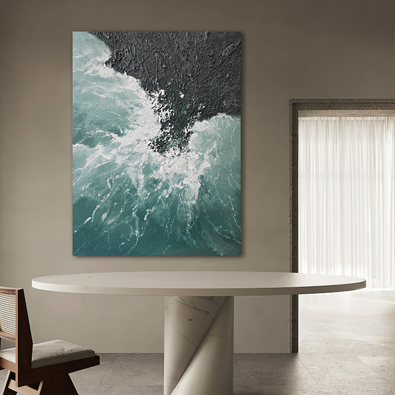 Aerial Waves California Style Textured Oil Painting 163PW
