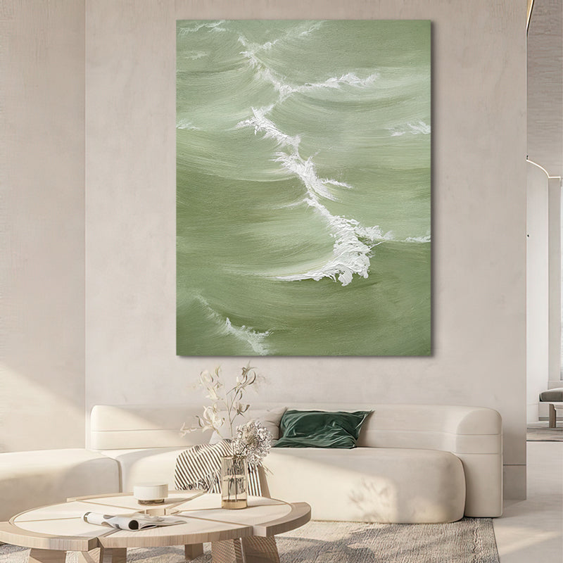 Slow Lake Waves Nature Scene Oil Painting 164PW