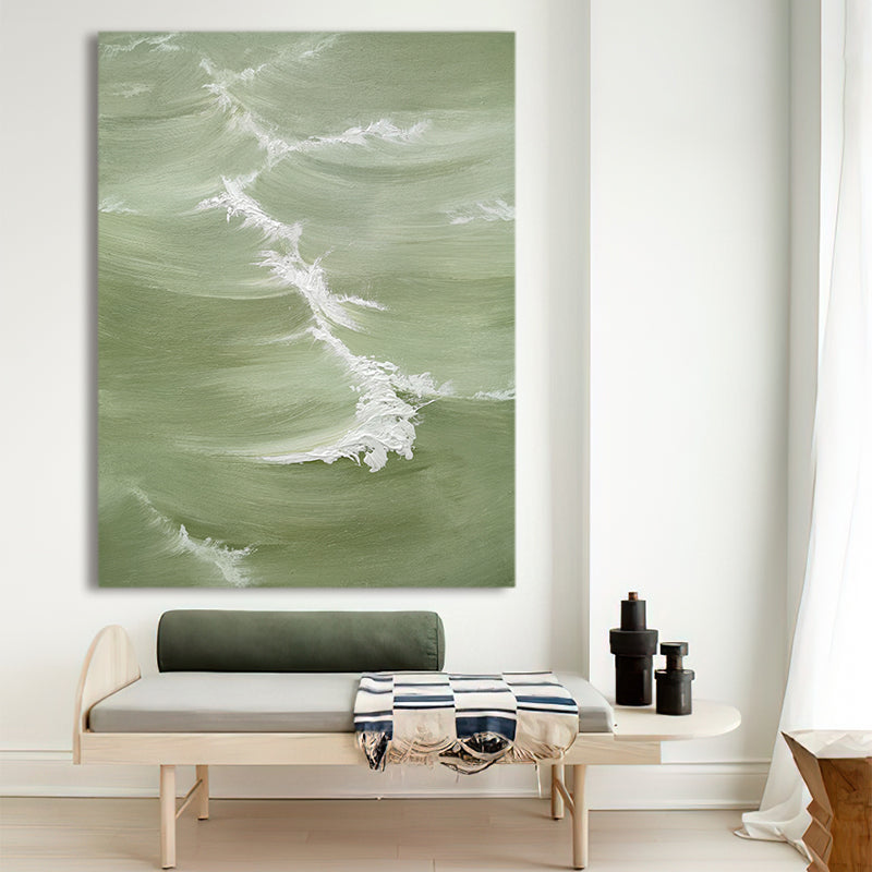 Slow Lake Waves Nature Scene Oil Painting 164PW