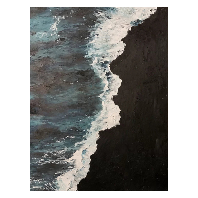 Coast Waves California Style Dark Beach Oil Painting 165PW