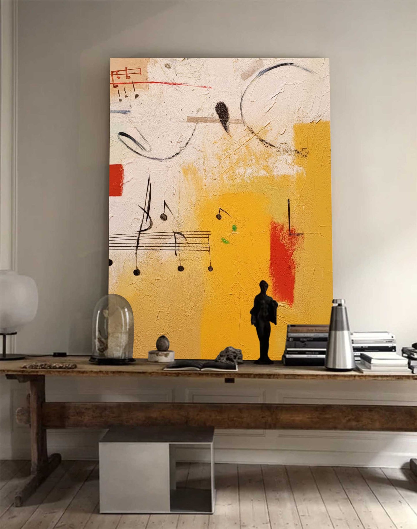 Colorful Abstract Musical Notes Oil Painting for Home Decor