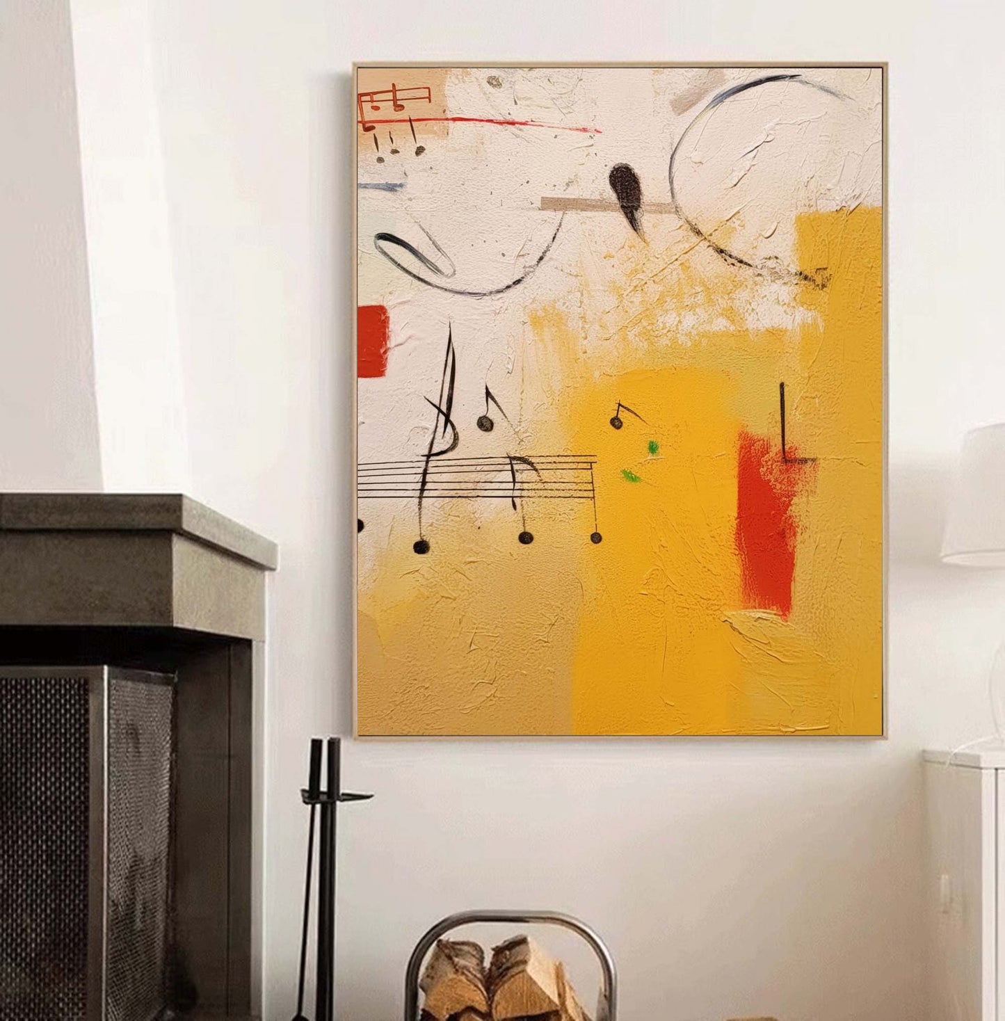 Colorful Abstract Musical Notes Oil Painting for Home Decor