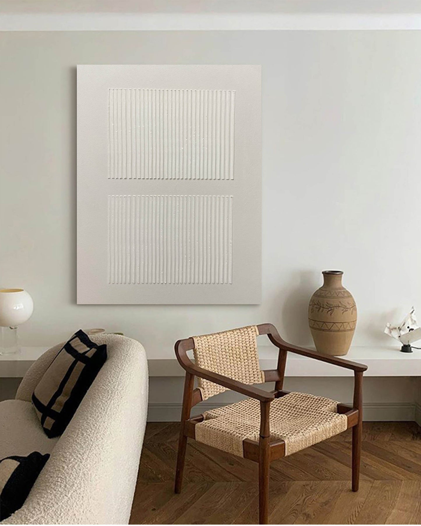 Elegant Minimalist Abstract Oil Painting for Modern Home Decor