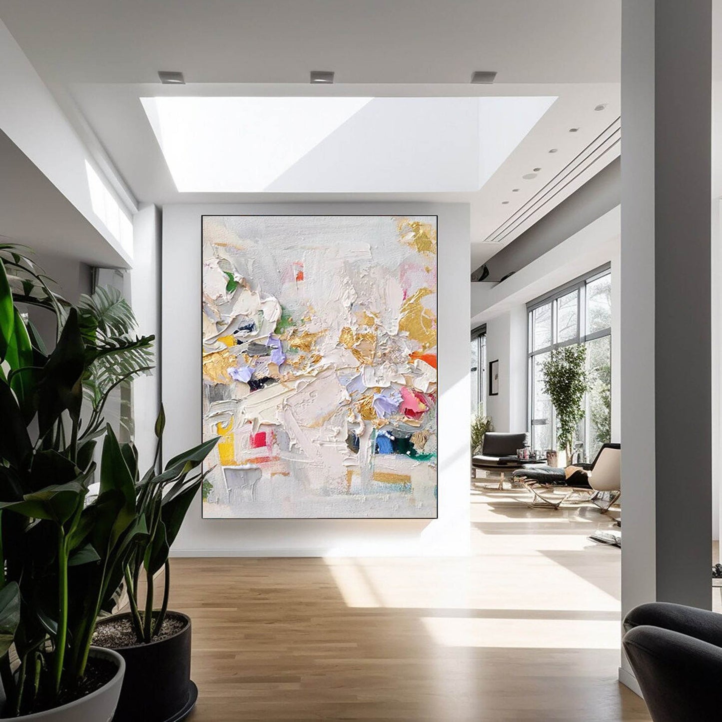 Colorful Abstract Oil Painting for Modern Home Décor and Artistic Inspiration