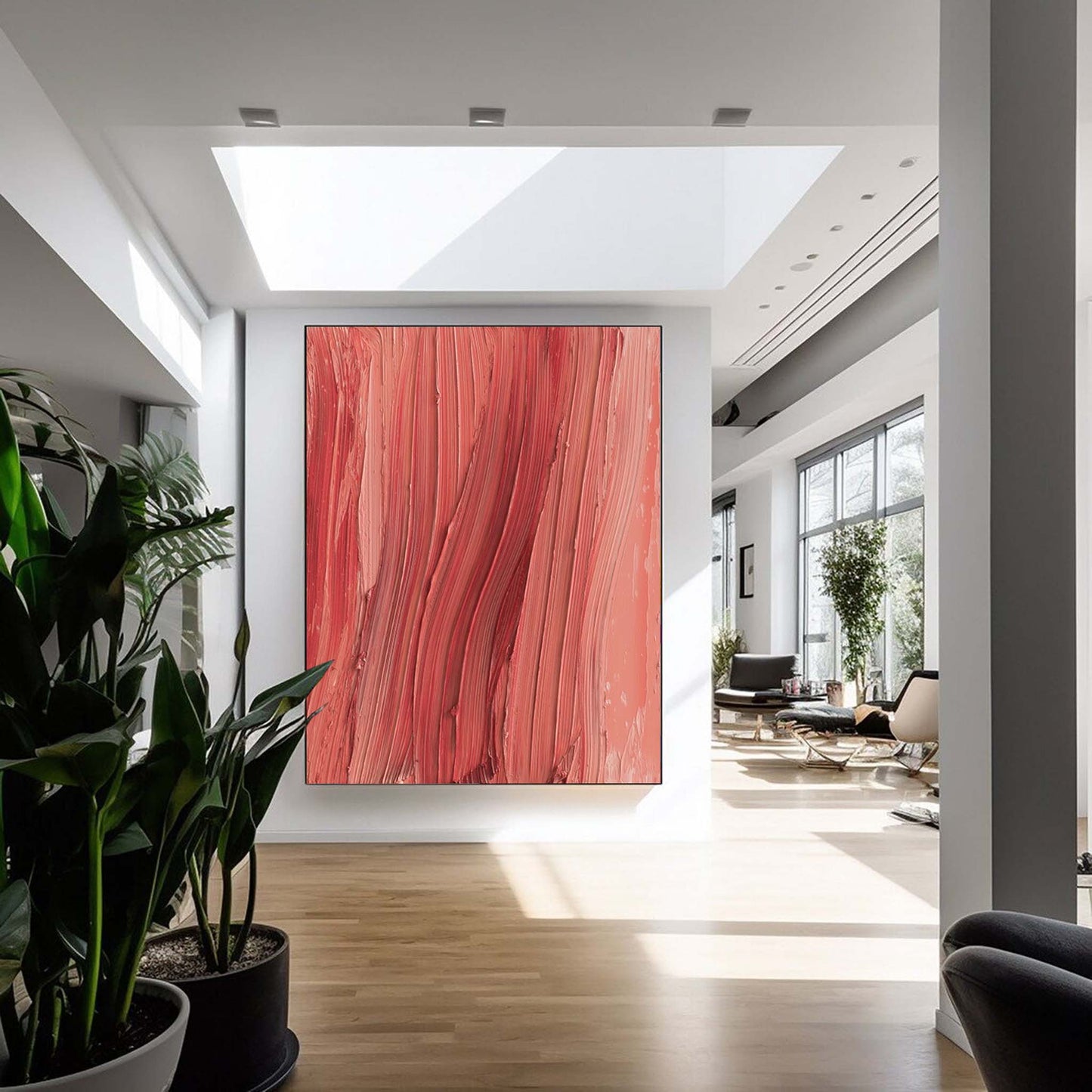 Contemporary Abstract Oil Painting in Warm Earthy Tones for Modern Decor