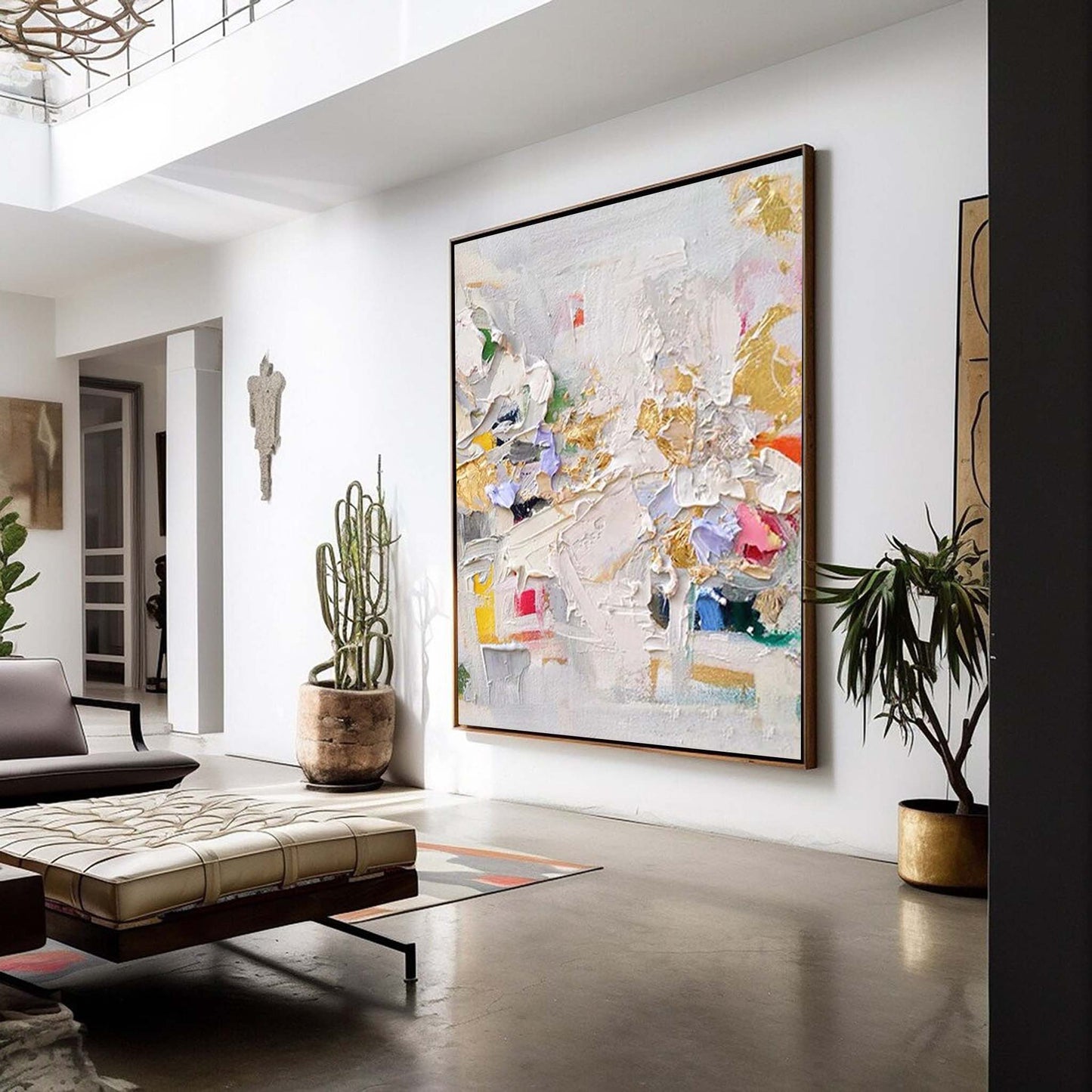 Colorful Abstract Oil Painting for Modern Home Décor and Artistic Inspiration