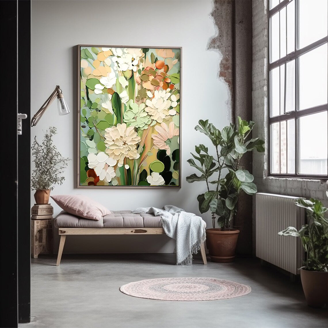 Colorful Floral Oil Painting for Elegant Home Decor
