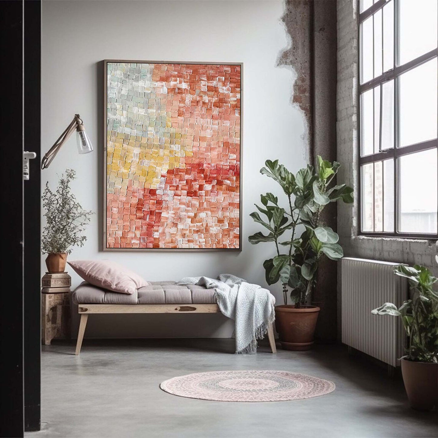 Colorful Abstract Oil Painting for Modern Home Decor and Wall Art