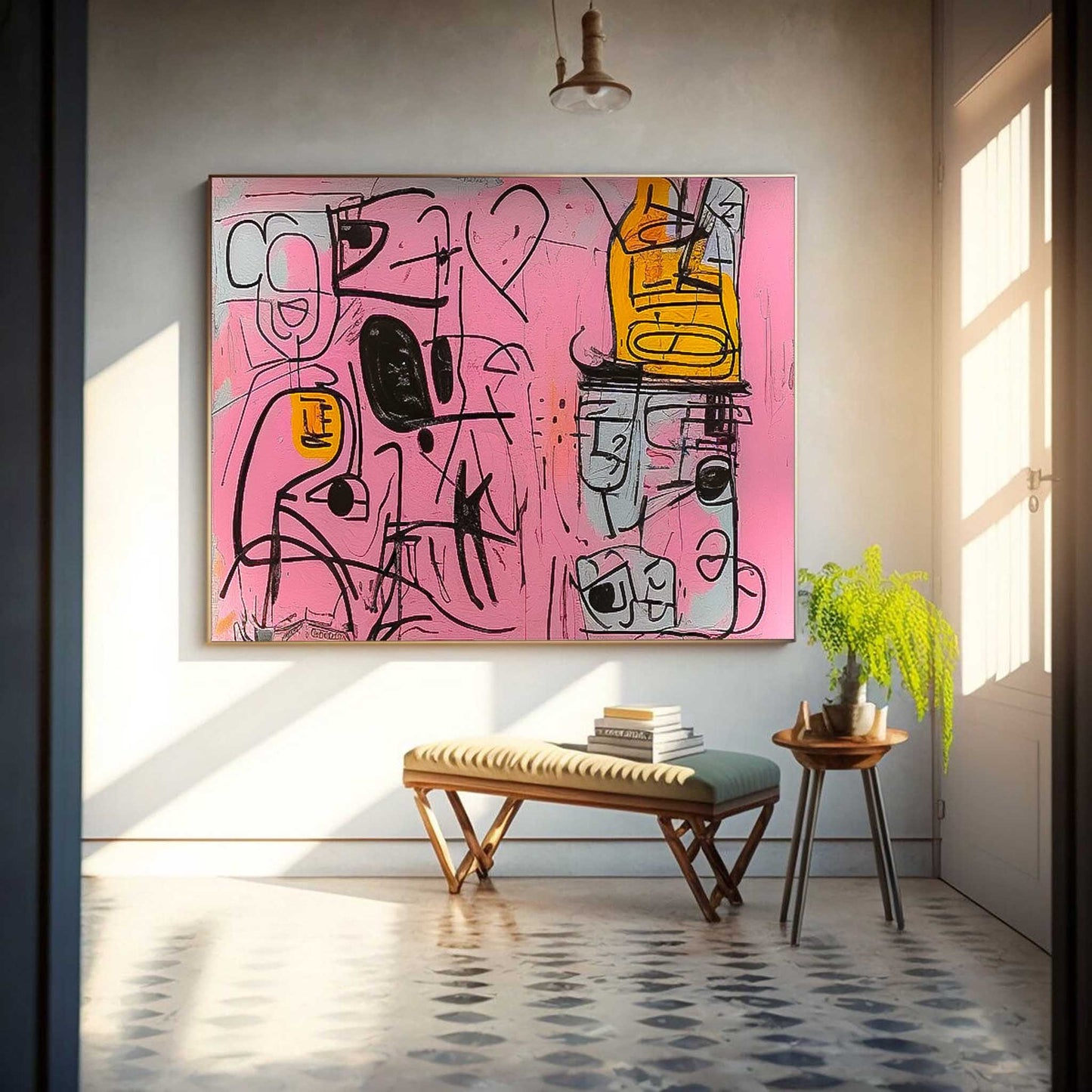 Colorful Abstract Oil Painting on Canvas for Modern Home Decor