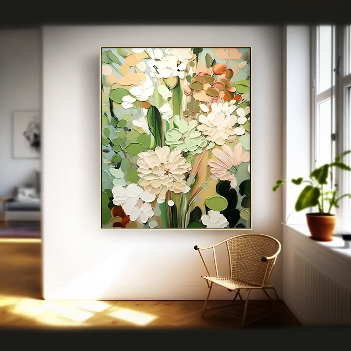 Colorful Floral Oil Painting for Elegant Home Decor
