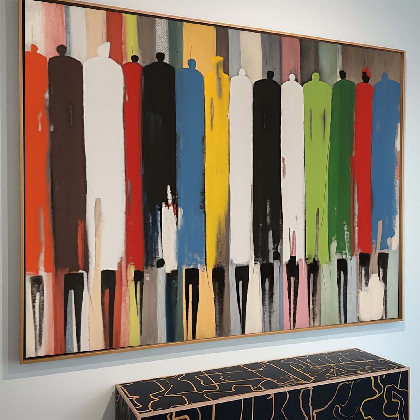 Colorful Abstract Human Figures Oil Painting for Modern Home Decor