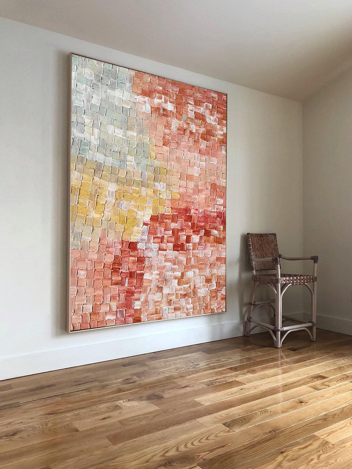 Colorful Abstract Oil Painting for Modern Home Decor and Wall Art