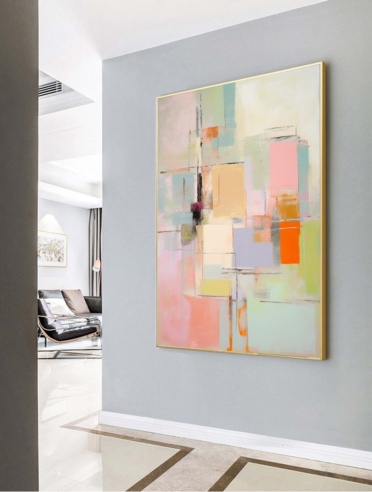 Colorful Abstract Oil Painting for Modern Home Decor and Art Lovers