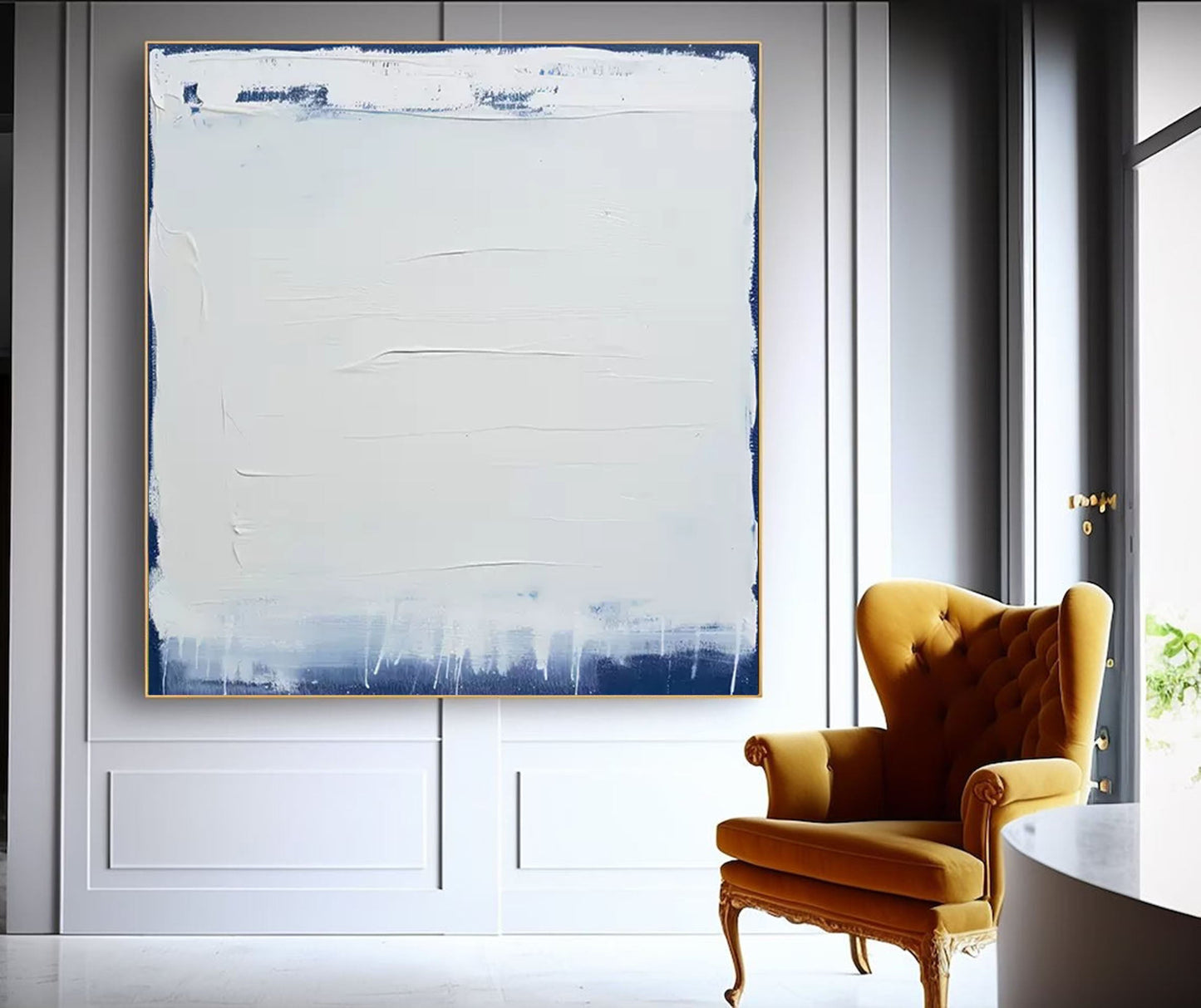 Serene Minimalist Oil Painting for Modern Home Decor and Artistic Spaces