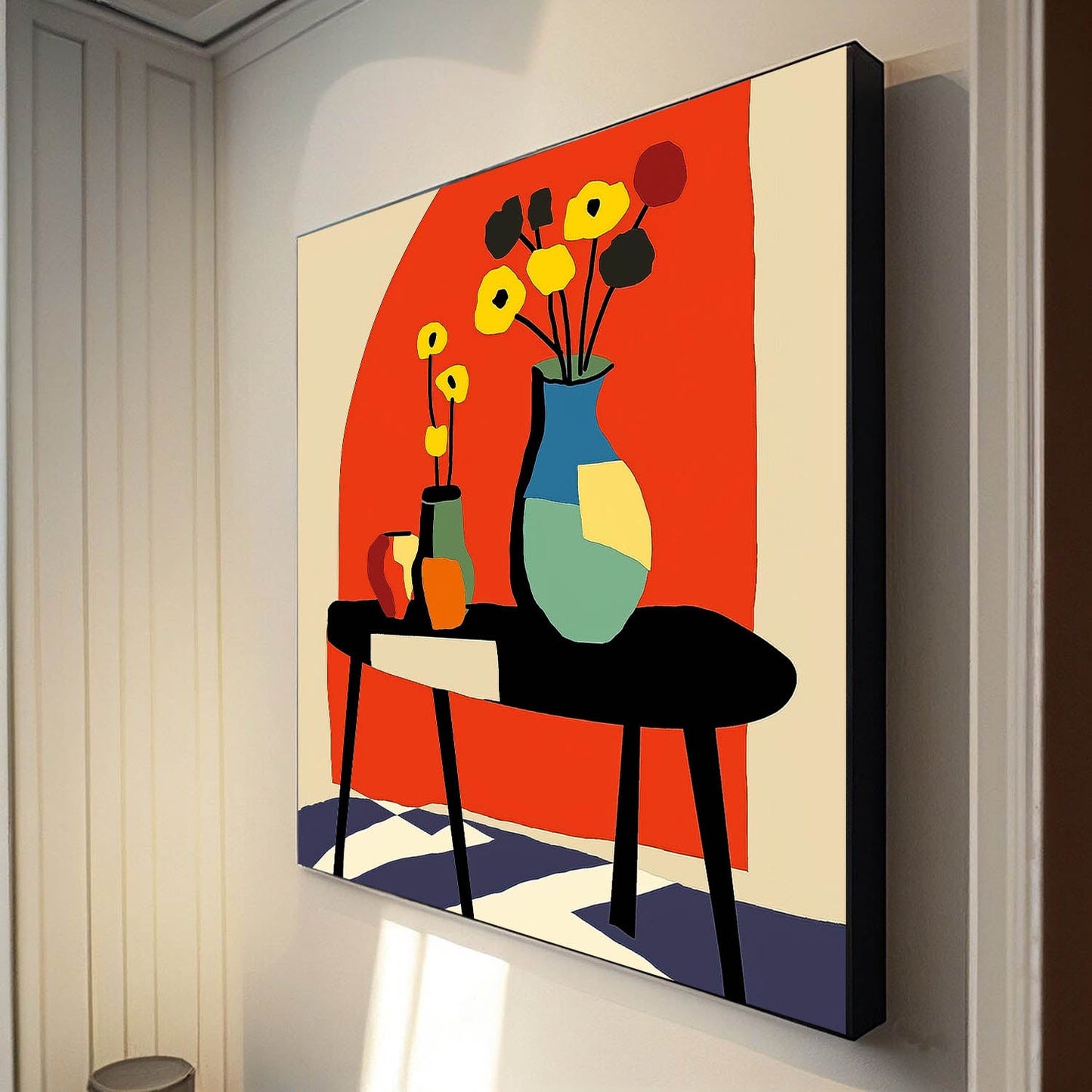 Colorful Flower Still Life Oil Painting for Home Decor and Modern Art Enthusiasts