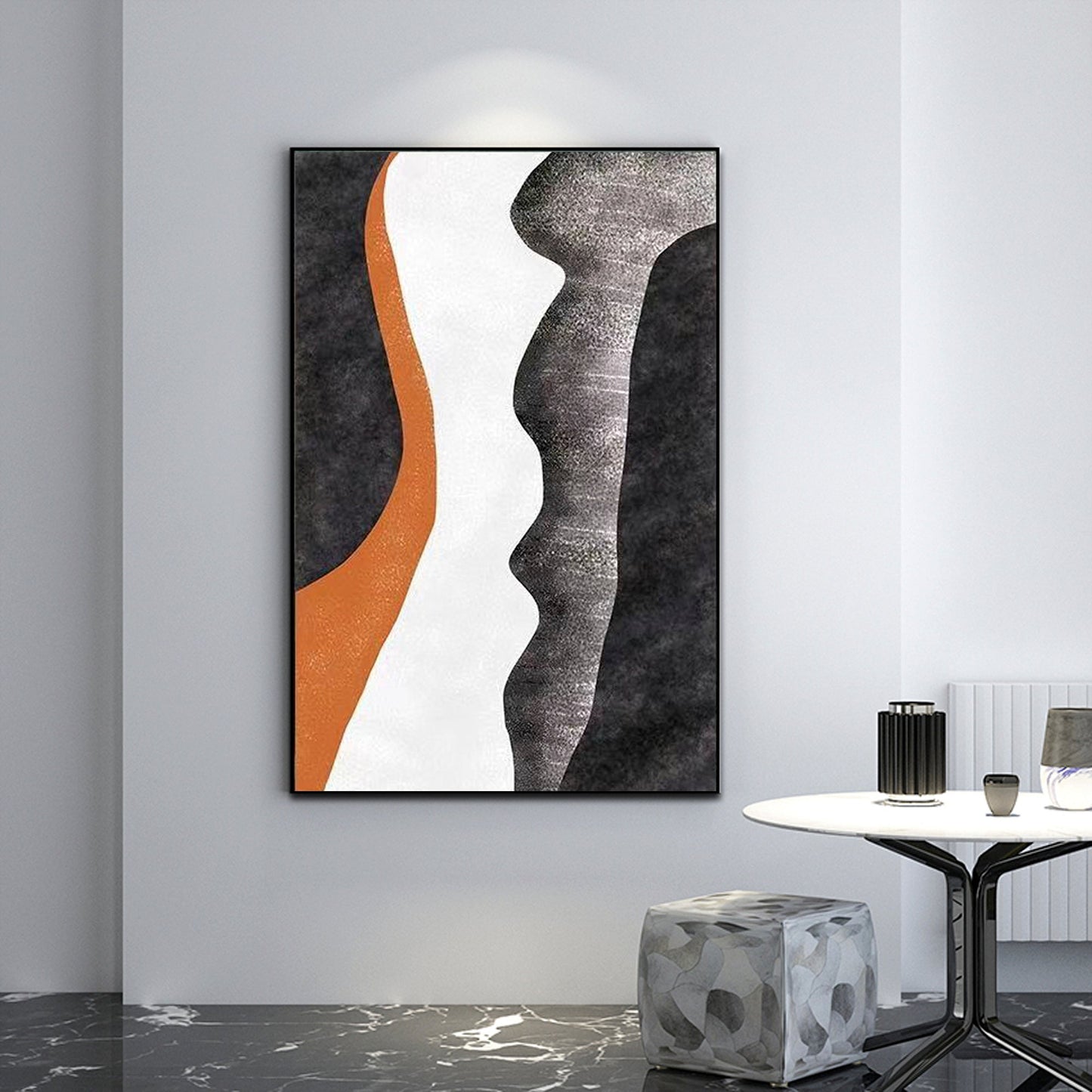 Abstract Desert Waves Oil Painting in Earth Tones for Modern Home Decor