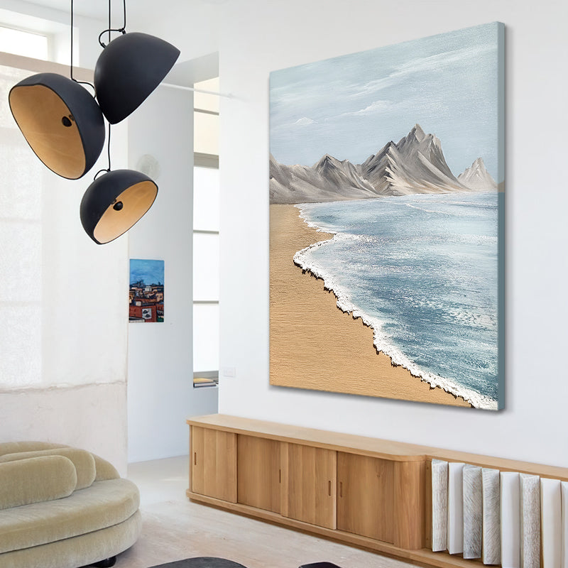 Coastal Waves Textured California Style Beach Oil Painting 173PW