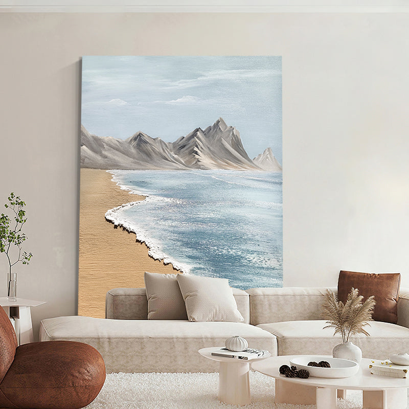 Coastal Waves Textured California Style Beach Oil Painting 173PW