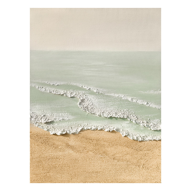 Textured Coastal Waves Beach Lake Oil Painting 174PW