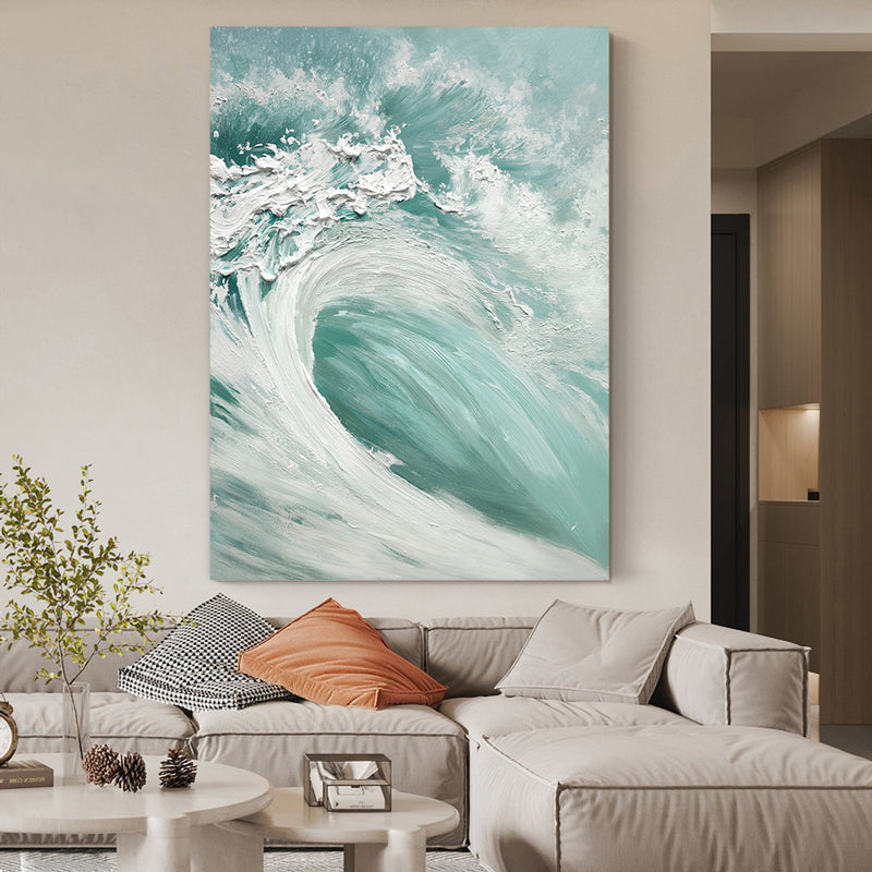 Wave Movement Beach Tide Foam Oil Painting 177PW