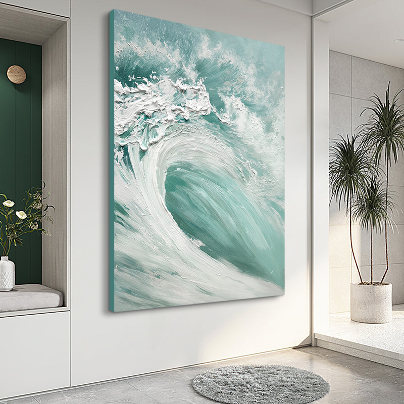 Wave Movement Beach Tide Foam Oil Painting 177PW