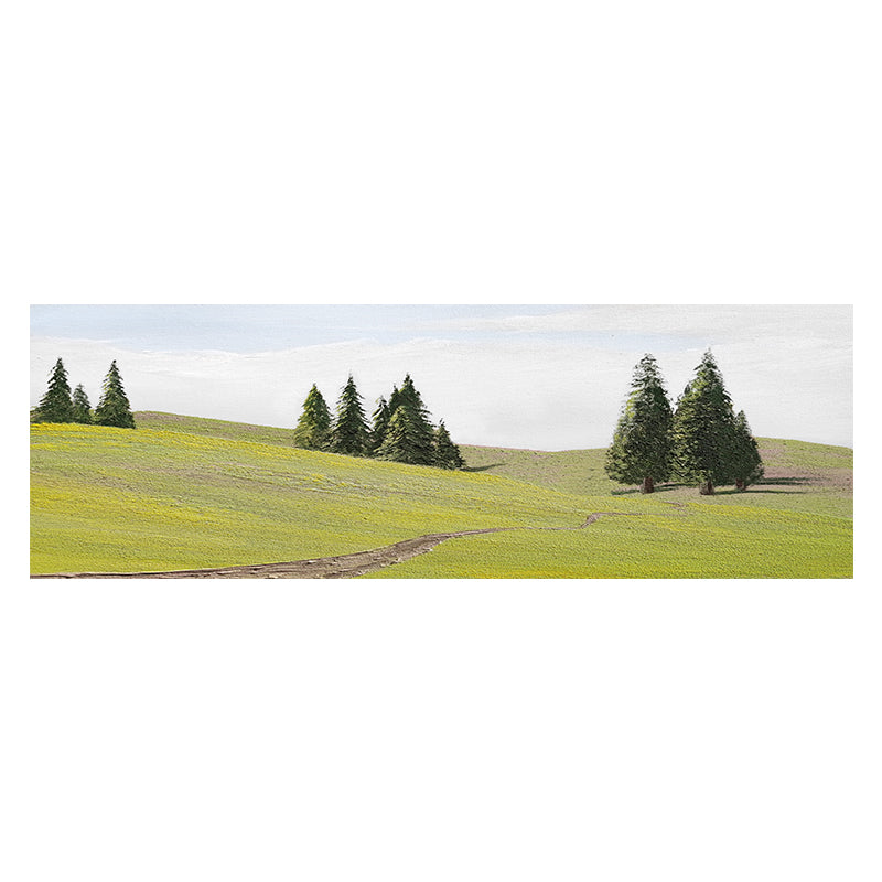Quaint Field Meadow Trees Oil Painting 183CW