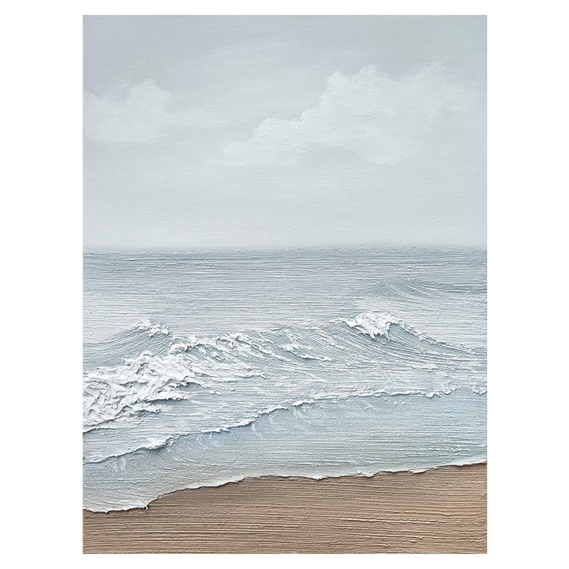 Coast Waves Textured Beach Oil Painting 187PW