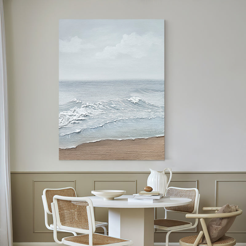 Coast Waves Textured Beach Oil Painting 187PW