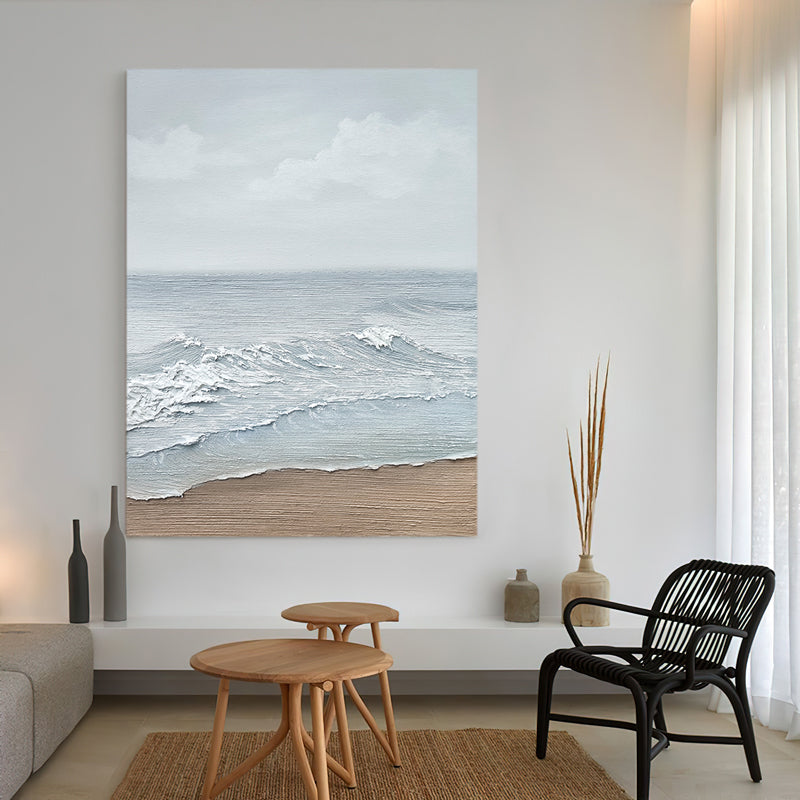 Coast Waves Textured Beach Oil Painting 187PW