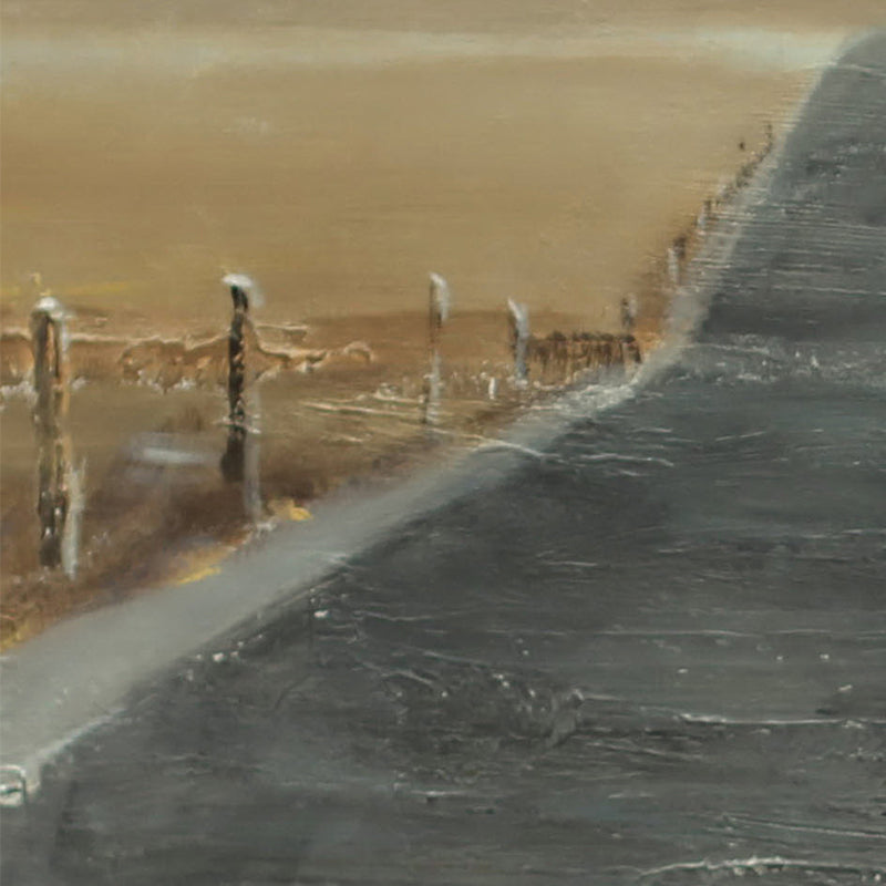 Roadtrip Motorcyle Farmhouse Scenery Fields Oil Painting 191PW