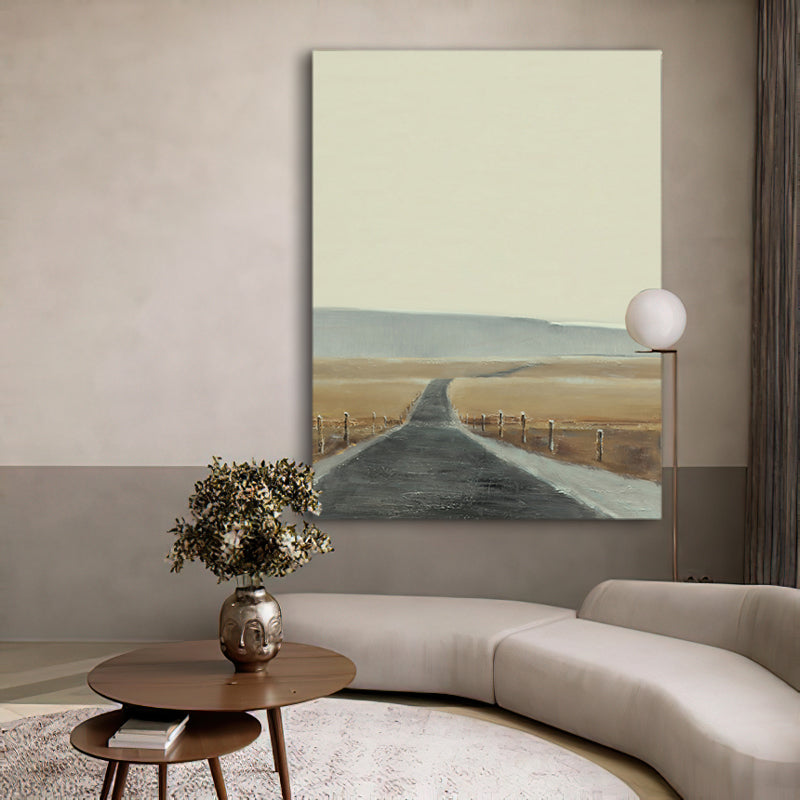 Roadtrip Motorcyle Farmhouse Scenery Fields Oil Painting 191PW